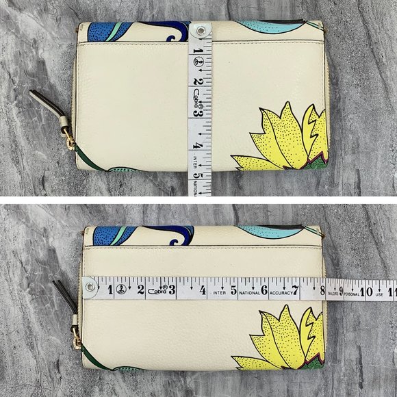 Tory Burch McGraw Floral Flap Wallet Fold Over Leather Crossbody Bag - Picture 7 of 11